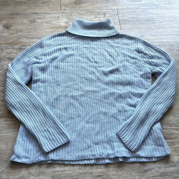 Vintage Turtleneck Sweater Women's Medium Knit Blue Cozy Fall Streetwear Society - Picture 1 of 4